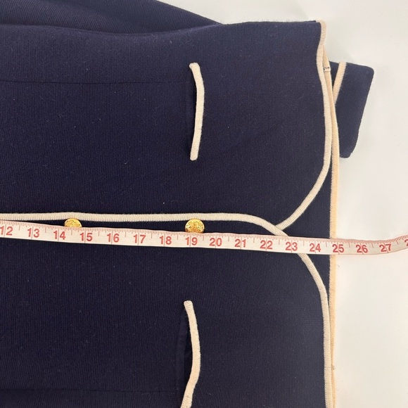 VTG LAUREN RALPH LAUREN Womens Merino Wool Cardi Jacket size M Navy Gold Crest. - Picture 15 of 16